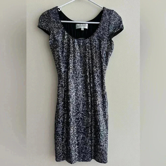 Dress The Population Gabriella Mini Dress, Sequined Open Back Dress, Large - Picture 3 of 16